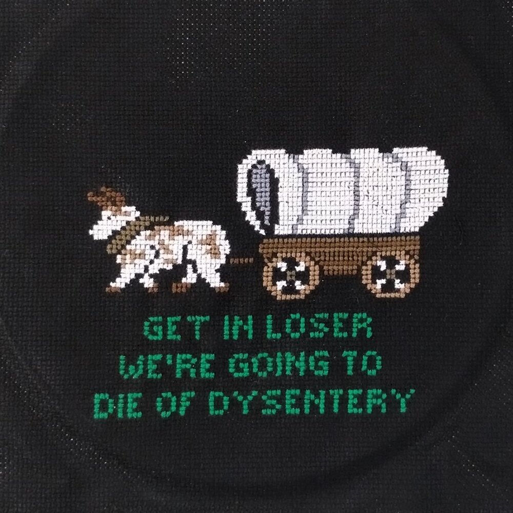 Ox and Covered Waggon (Inspired by The Oregon Trail) /  Cross Stitch / Completed